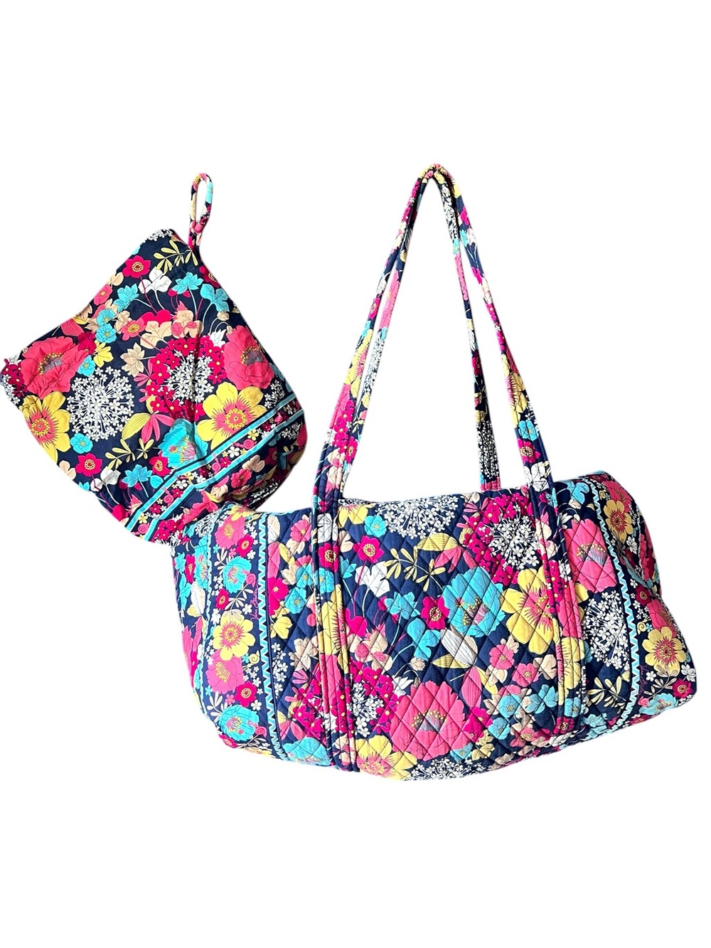 🛑SOLDVera Bradley Happy Snails Weekender Tote & Shoe Bag Travel Set Quilted XL
